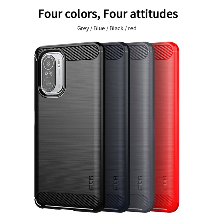 For Xiaomi Redmi K40 / K40 Pro / K40 Pro+ / Poco F3 MOFI Gentleness Series Brushed Texture Carbon Fiber Soft TPU Case(Grey) - Xiaomi Cases by MOFI | Online Shopping UK | buy2fix