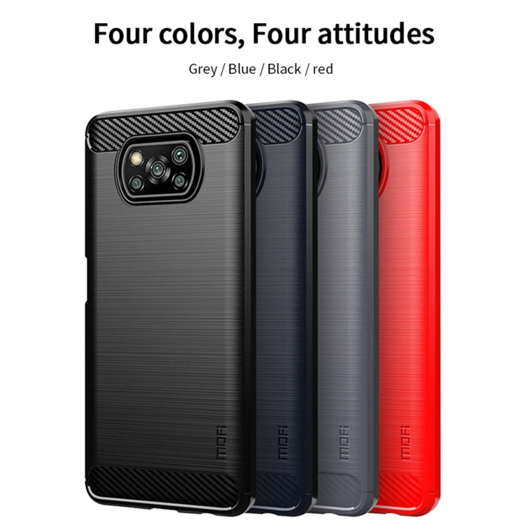 For Xiaomi POCO X3 / X3 NFC MOFI Gentleness Series Brushed Texture Carbon Fiber Soft TPU Case(Black) - Xiaomi Cases by MOFI | Online Shopping UK | buy2fix