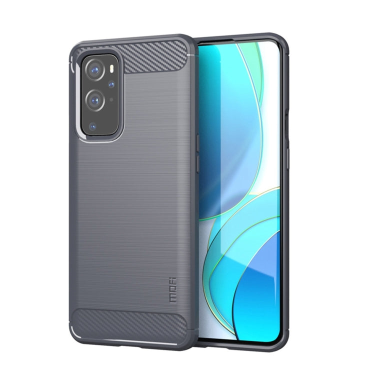 For OnePlus 9 Pro MOFI Gentleness Series Brushed Texture Carbon Fiber Soft TPU Case(Grey) - OnePlus Cases by MOFI | Online Shopping UK | buy2fix