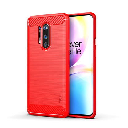 For OnePlus 8 Pro MOFI Gentleness Series Brushed Texture Carbon Fiber Soft TPU Case(Red) - OnePlus Cases by MOFI | Online Shopping UK | buy2fix