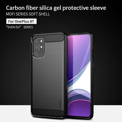 For OnePlus 8T MOFI Gentleness Series Brushed Texture Carbon Fiber Soft TPU Case(Grey) - OnePlus Cases by MOFI | Online Shopping UK | buy2fix