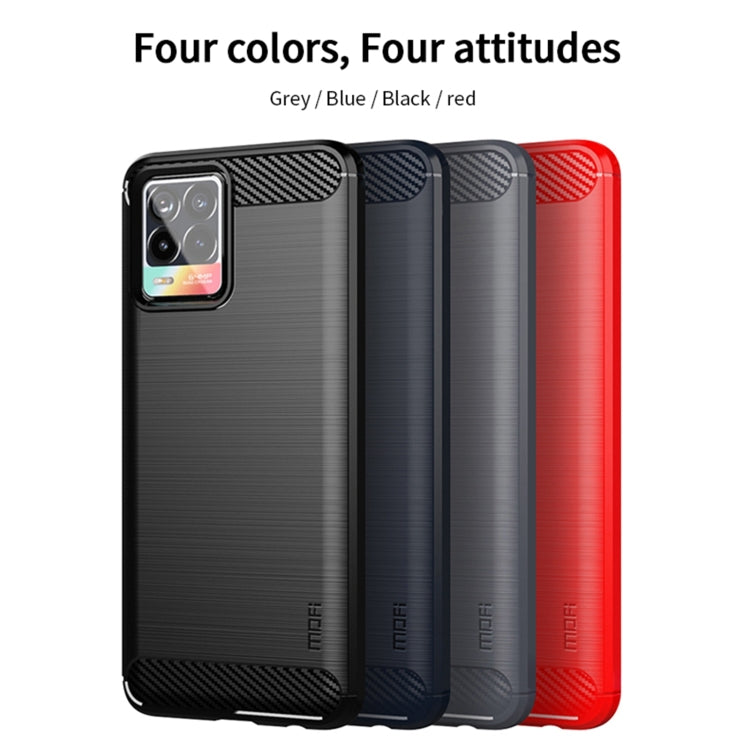 For OPPO Realme 8 / 8 Pro MOFI Gentleness Series Brushed Texture Carbon Fiber Soft TPU Case(Red) - Realme Cases by MOFI | Online Shopping UK | buy2fix