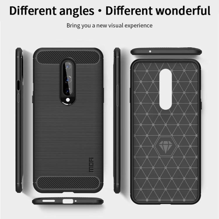 For OnePlus 8 MOFI Gentleness Series Brushed Texture Carbon Fiber Soft TPU Case(Gray) - OnePlus Cases by MOFI | Online Shopping UK | buy2fix