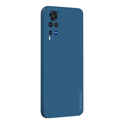 For vivo X60 Pro PINWUYO Touching Series Liquid Silicone TPU Shockproof Case(Blue) - OPPO Cases by PINWUYO | Online Shopping UK | buy2fix