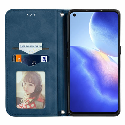 For OPPO Reno 5 5G /Find X3 Lite Retro Skin Feel Business Magnetic Horizontal Flip Leather Case With Holder & Card Slots & Wallet & Photo Frame(Blue) - OPPO Cases by buy2fix | Online Shopping UK | buy2fix