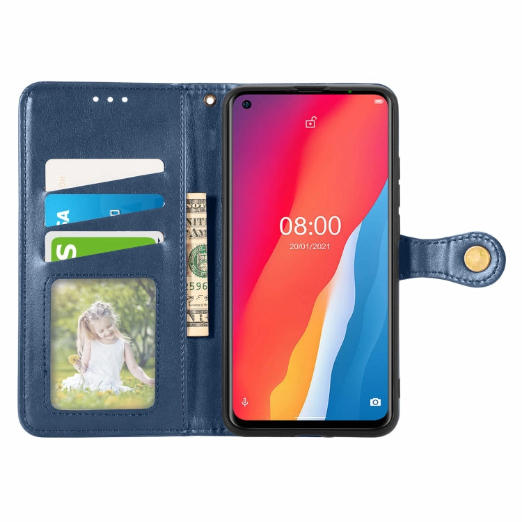 For Ulefone Note 11 Plus Solid Color Leather Buckle Phone Case with Lanyard & Photo Frame & Card Slot & Wallet & Stand Function(Blue) - Ulefone Cases by buy2fix | Online Shopping UK | buy2fix