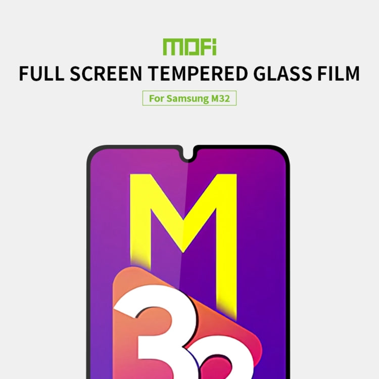 For Samsung Galaxy M32 MOFI 9H 2.5D Full Screen Tempered Glass Film(Black) - Galaxy Tempered Glass by MOFI | Online Shopping UK | buy2fix