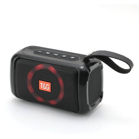 T&G TG193 Portable Bluetooth Speaker LED Light Waterproof Outdoor Subwoofer Support TF Card / FM Radio / AUX(Black) - Desktop Speaker by T&G | Online Shopping UK | buy2fix