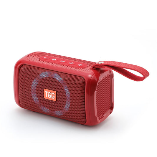 T&G TG193 Portable Bluetooth Speaker LED Light Waterproof Outdoor Subwoofer Support TF Card / FM Radio / AUX(Red) - Desktop Speaker by T&G | Online Shopping UK | buy2fix