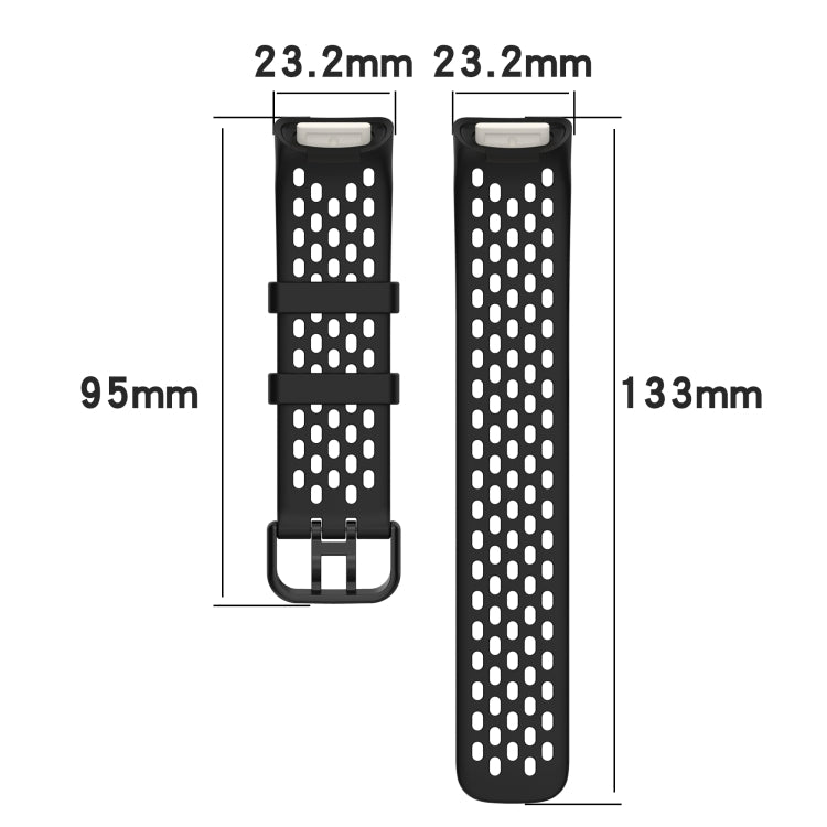 For Fitbit Charge 5 Monochromatic Breathable Silicone Watch Band(Grey) - Watch Bands by buy2fix | Online Shopping UK | buy2fix