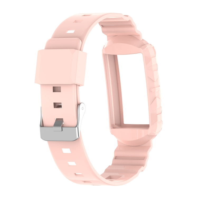 For Fitbit Charge 4 SE Silicone One Body Armor Watch Band(Pink) - Watch Bands by buy2fix | Online Shopping UK | buy2fix