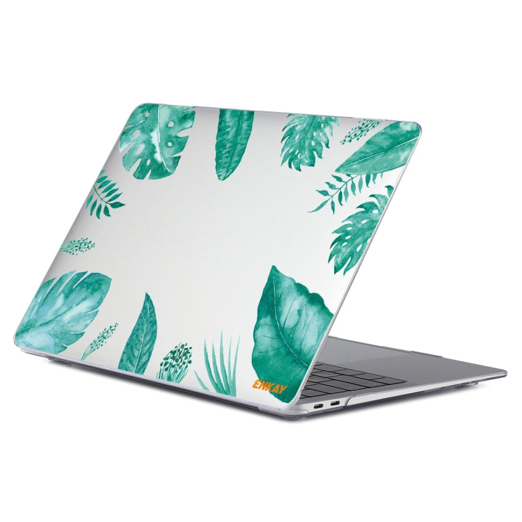 For MacBook Air 13.3 inch A2179 / A2337 ENKAY Hat-Prince Forest Series Pattern Laotop Protective Crystal Case(Green Leaf Pattern) - MacBook Air Cases by ENKAY | Online Shopping UK | buy2fix