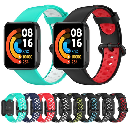 For Xiaomi Redmi Watch 2 Lite Two-Color Mixed Silicone Watch Band(Black+White) - Watch Bands by buy2fix | Online Shopping UK | buy2fix