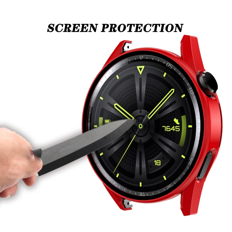 Tempered Glass Film Oil Spray Matte PC Case For Huawei GT3 42mm(Black) - Watch Cases by buy2fix | Online Shopping UK | buy2fix