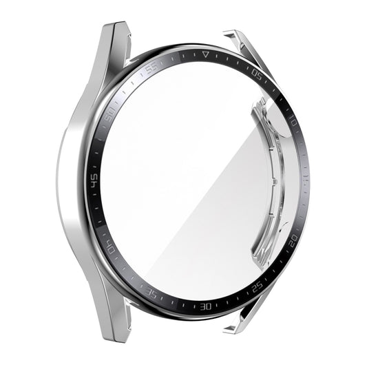 For Huawei Watch GT 3 46mm ENKAY PC Frame + Tempered Glass Protector Case With Scale(Silver) - Watch Cases by ENKAY | Online Shopping UK | buy2fix