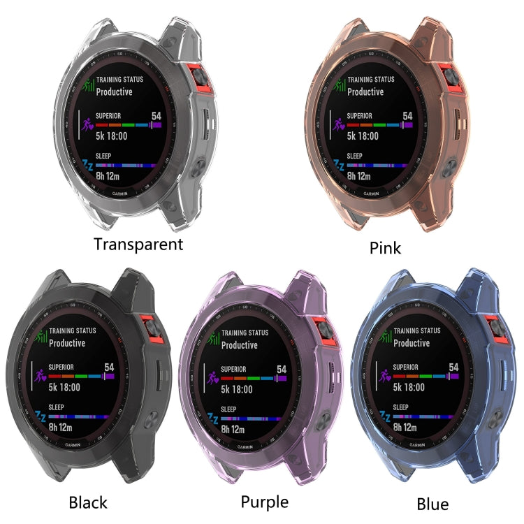 For Garmin Fenix 7 Shockproof TPU Soft Protective Case(Blue) - Watch Cases by buy2fix | Online Shopping UK | buy2fix