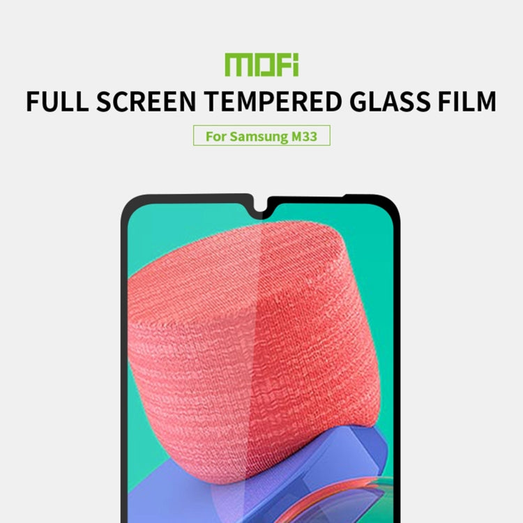 For Samsung Galaxy M33 5G MOFI 9H 2.5D Full Screen Tempered Glass Film(Black) -  by MOFI | Online Shopping UK | buy2fix