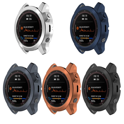 For Garmin Fenix 7 Shockproof TPU Watch Case(Dark Blue) - Watch Cases by buy2fix | Online Shopping UK | buy2fix