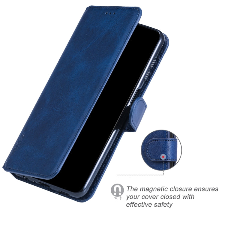 For Honor 60 JUNSUNMAY Calf Texture Leather Phone Case(Blue) - Honor Cases by JUNSUNMAY | Online Shopping UK | buy2fix