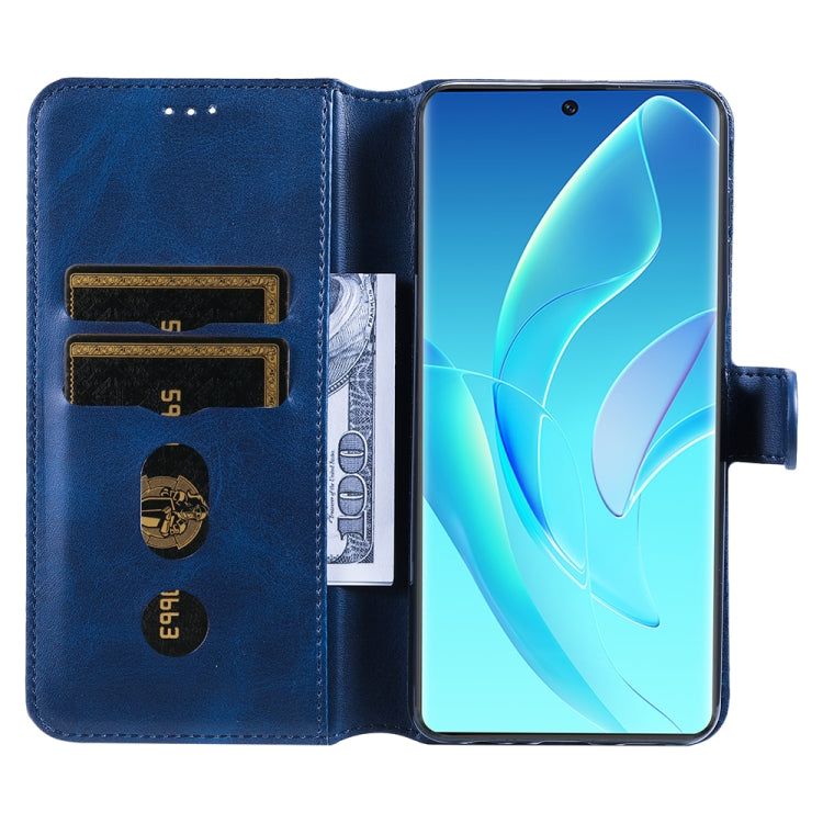 For Honor 60 JUNSUNMAY Calf Texture Leather Phone Case(Blue) - Honor Cases by JUNSUNMAY | Online Shopping UK | buy2fix