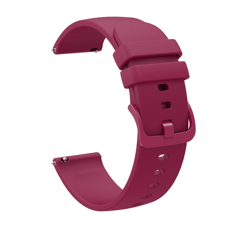 For Amazfit GTR 47mm 22mm Solid Color Soft Silicone Watch Band(Wine Red) - Watch Bands by buy2fix | Online Shopping UK | buy2fix