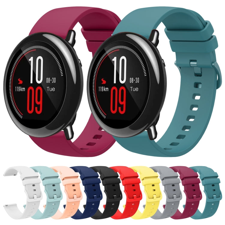 For Amazfit Pace 22mm Solid Color Soft Silicone Watch Band(Black) - Watch Bands by buy2fix | Online Shopping UK | buy2fix