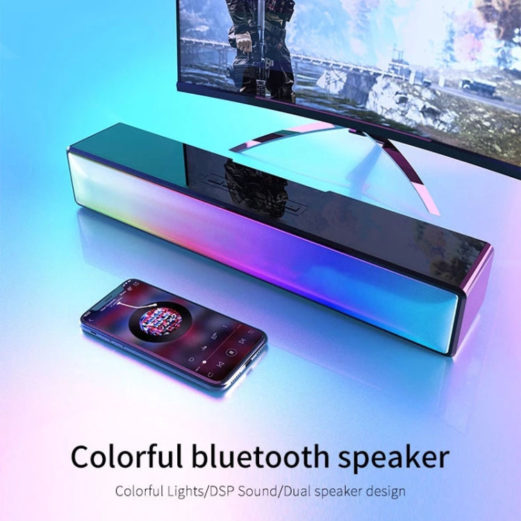 AEC BT601 RGB Light HiFi Soundbar Bluetooth Speaker Home Theater - Desktop Speaker by AEC | Online Shopping UK | buy2fix