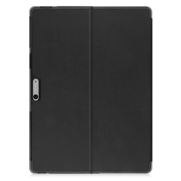 For Microsoft Surface Pro 9 JUNSUNMAY Custer Solid Color 3-Fold Stand Leather Tablet Case(Black) - Microsoft by JUNSUNMAY | Online Shopping UK | buy2fix