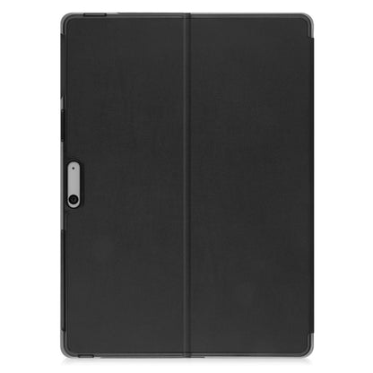 For Microsoft Surface Pro 9 JUNSUNMAY Custer Solid Color 3-Fold Stand Leather Tablet Case(Black) - Microsoft by JUNSUNMAY | Online Shopping UK | buy2fix