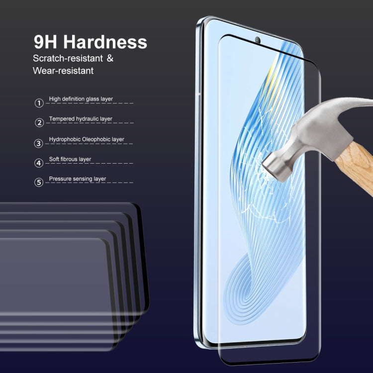 For Honor Magic5 2pcs ENKAY 3D Hot Bending Edge Glue Tempered Glass Full Film with Lens Film - Honor Tempered Glass by ENKAY | Online Shopping UK | buy2fix