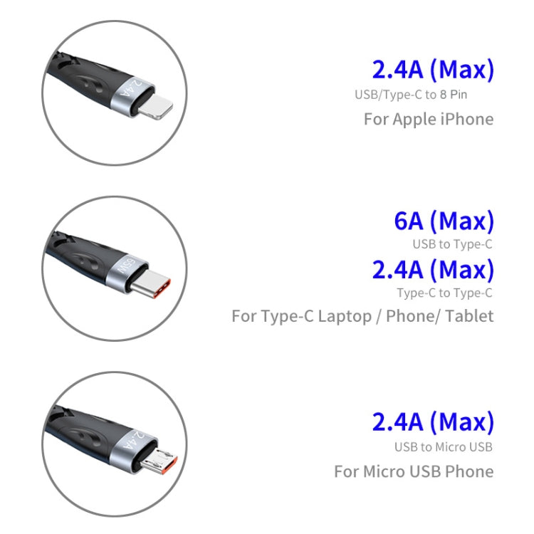 ENKAY ENK-CB135 5-in-1 65W USB-A & USB-C to 8 Pin / Type-C / Micro USB Multifunctional Charging Cable with Indicator Light, Cable Length:1.2m - Multifunction Cable by ENKAY | Online Shopping UK | buy2fix