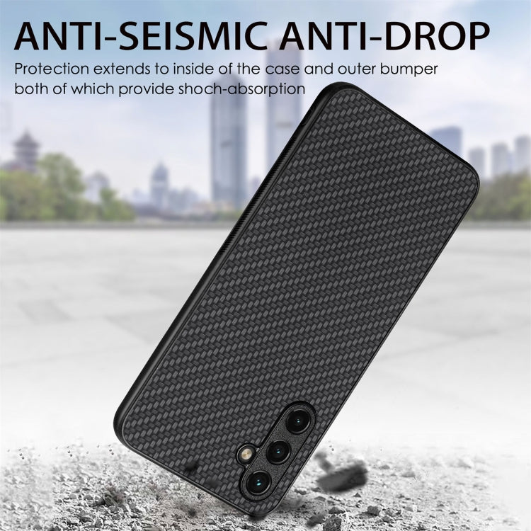 For Samsung Galaxy S25+ 5G Carbon Fiber Texture Leather Back Cover Phone Case(Blue) - Galaxy Phone Cases by buy2fix | Online Shopping UK | buy2fix