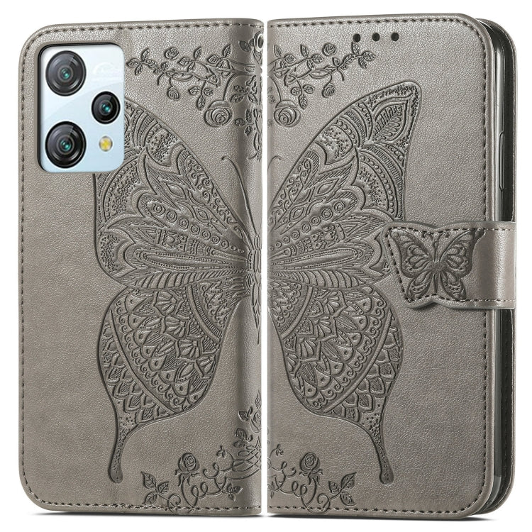 For Blackview A53 Butterfly Love Flower Embossed Leather Phone Case(Gray) - More Brand by buy2fix | Online Shopping UK | buy2fix