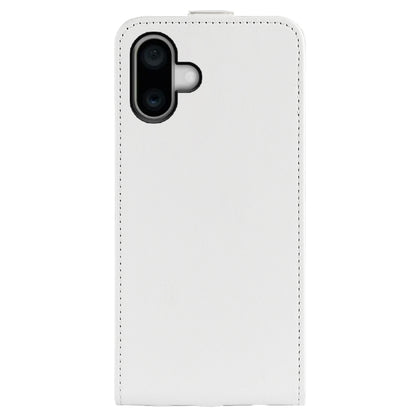 For iPhone 16 R64 Texture Single Vertical Flip Leather Phone Case(White) - iPhone 16 Cases by buy2fix | Online Shopping UK | buy2fix