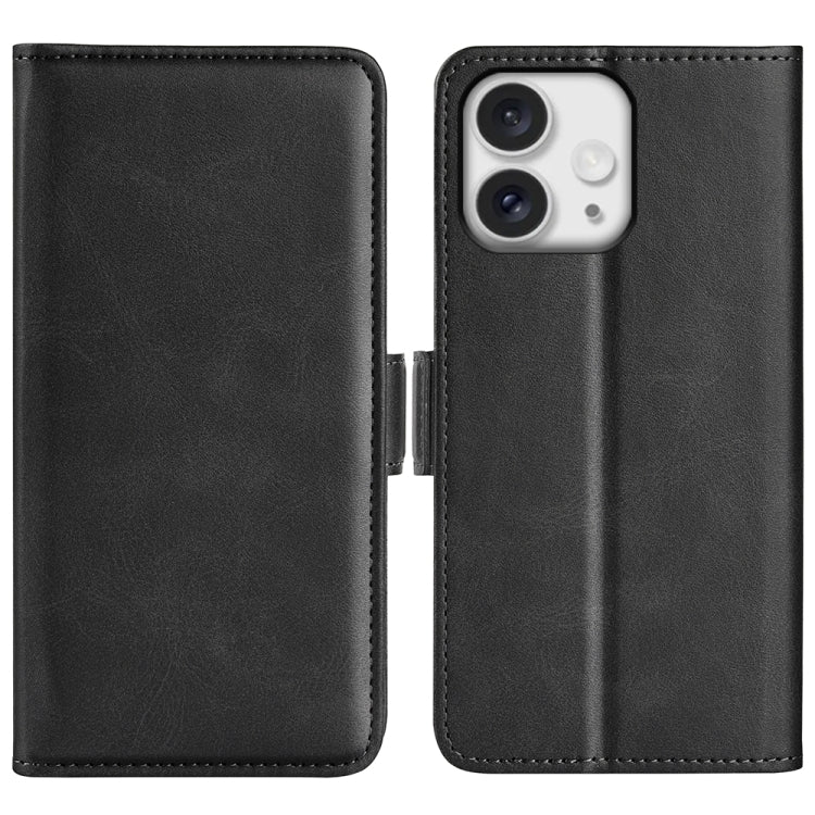 For iPhone 16 Pro Dual-side Magnetic Buckle Horizontal Flip Leather Phone Case(Black) - iPhone 16 Pro Cases by buy2fix | Online Shopping UK | buy2fix