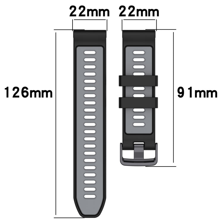 For Garmin Instinct 2 Solar Sports Two-Color Silicone Watch Band(Army Green+Black) - Watch Bands by buy2fix | Online Shopping UK | buy2fix