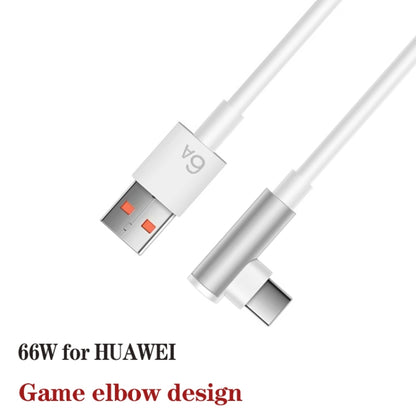 5pcs XJ-92 1m 66W USB to Type-C Elbow Super Fast Charging Data Cable for Huawei and Other Phone(White) - USB-C & Type-C Cable by buy2fix | Online Shopping UK | buy2fix
