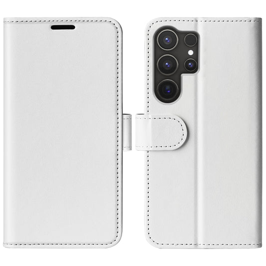 For Samsung Galaxy S25 Ultra 5G R64 Texture Horizontal Flip Leather Phone Case(White) - Galaxy S25 Ultra 5G Cases by buy2fix | Online Shopping UK | buy2fix