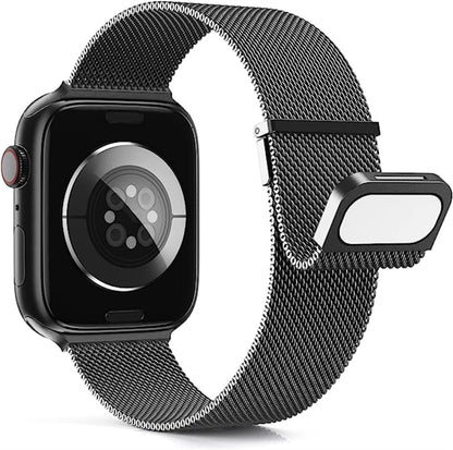 For Apple Watch 4 40mm Milan Double Magnetic Steel Mesh Watch Band(Gray) - Watch Bands by buy2fix | Online Shopping UK | buy2fix