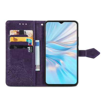 For Blackview C70 Mandala Flower Embossed Leather Phone Case(Purple) - More Brand by buy2fix | Online Shopping UK | buy2fix