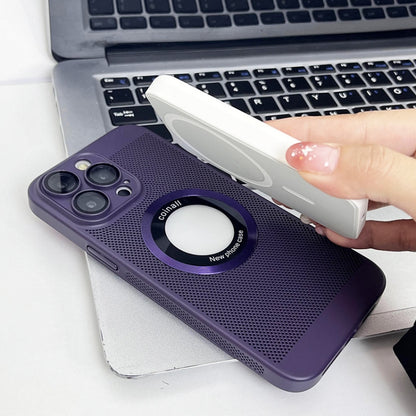 For iPhone 13 Pro Max Cooling MagSafe Magnifier Phone Case(Purple Taro) - iPhone 13 Pro Max Cases by buy2fix | Online Shopping UK | buy2fix