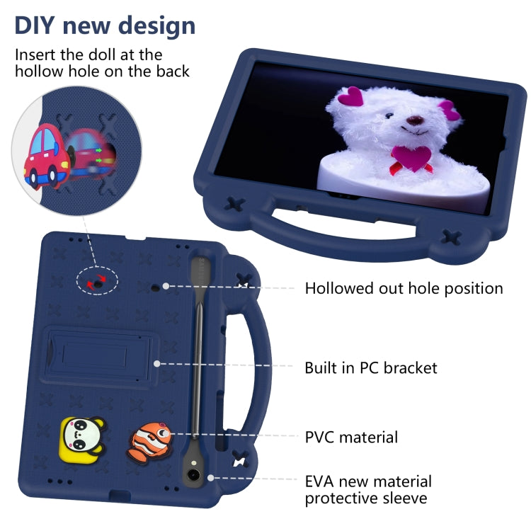 For Samsung Galaxy Tab S8 X700 Handle Kickstand Children EVA Shockproof Tablet Case(Navy Blue) - Galaxy Tab S8 Cases by buy2fix | Online Shopping UK | buy2fix