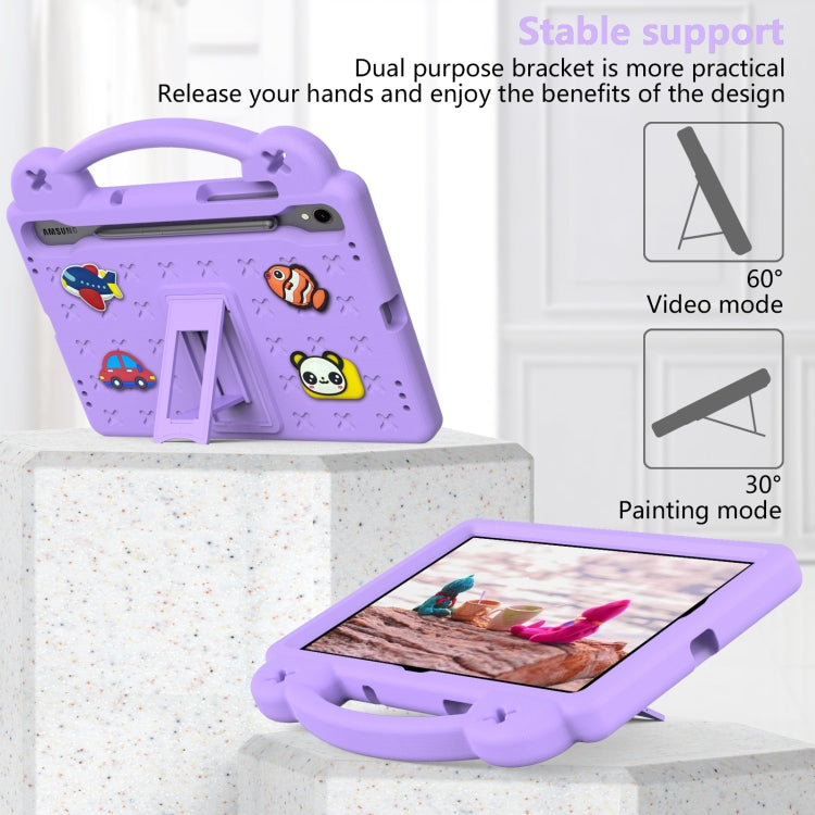 For Samsung Galaxy Tab S9 FE / X510N Handle Kickstand Children EVA Shockproof Tablet Case(Light Purple) - Galaxy Tab S9 FE by buy2fix | Online Shopping UK | buy2fix