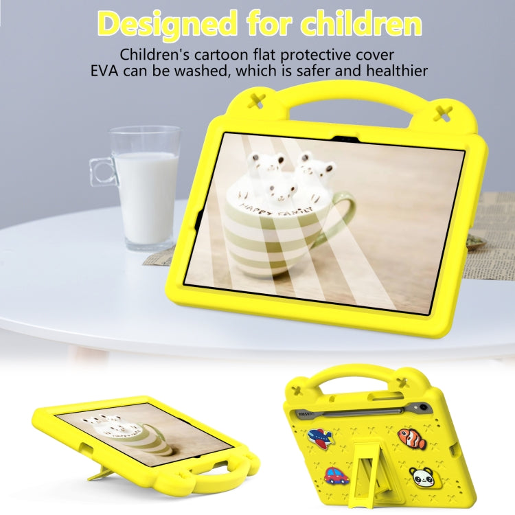 For Samsung Galaxy Tab S9 FE / X510N Handle Kickstand Children EVA Shockproof Tablet Case(Yellow) - Galaxy Tab S9 FE by buy2fix | Online Shopping UK | buy2fix