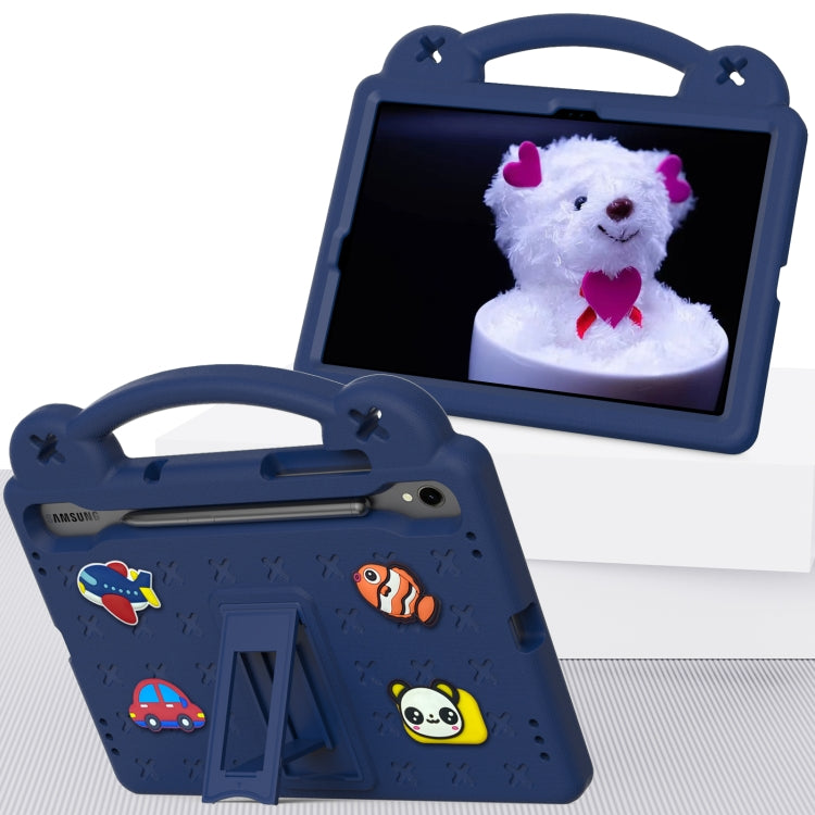 For Samsung Galaxy Tab S9 FE / X510N Handle Kickstand Children EVA Shockproof Tablet Case(Navy Blue) - Galaxy Tab S9 FE by buy2fix | Online Shopping UK | buy2fix