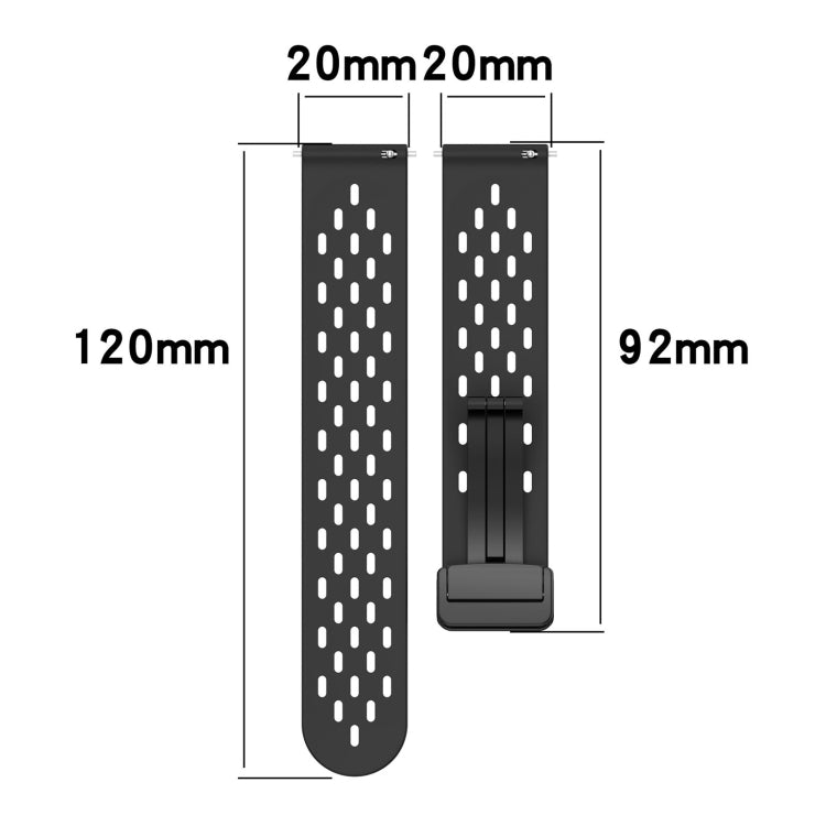 For Amazfit GTS 2 20mm Folding Magnetic Clasp Silicone Watch Band(Space Ash) - Watch Bands by buy2fix | Online Shopping UK | buy2fix