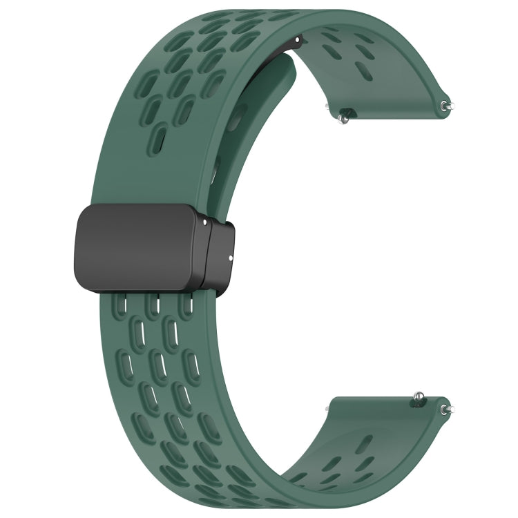 For Huawei Watch GT 2E 22mm Folding Magnetic Clasp Silicone Watch Band(Dark Green) - Watch Bands by buy2fix | Online Shopping UK | buy2fix