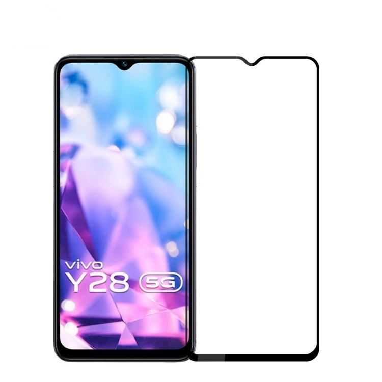 For vivo Y28 5G PINWUYO 9H 2.5D Full Screen Tempered Glass Film(Black) - vivo Tempered Glass by PINWUYO | Online Shopping UK | buy2fix