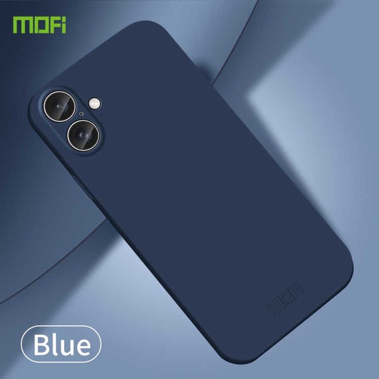 For iPhone 16 MOFI Qin Series Skin Feel All-inclusive PC Phone Case(Blue) - iPhone 16 Cases by MOFI | Online Shopping UK | buy2fix