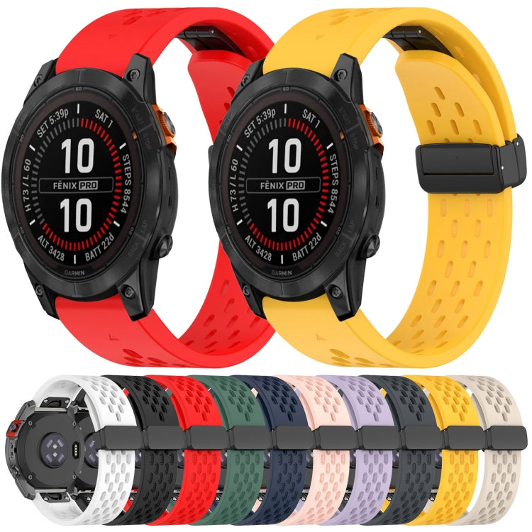 For Garmin Fenix 5S Plus 20mm Folding Buckle Hole Silicone Watch Band(Black) - Watch Bands by buy2fix | Online Shopping UK | buy2fix